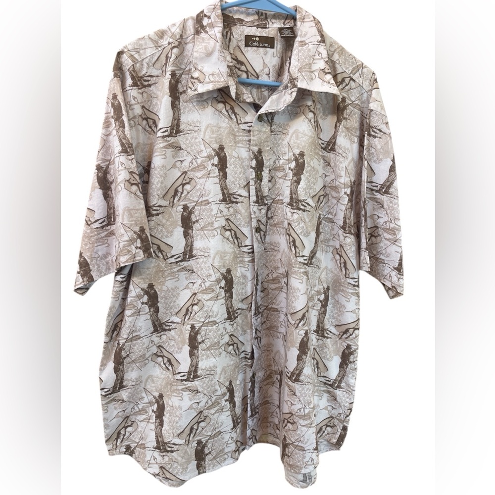 Café Luna men’s button up casual shirt XL (46-48) fisherman